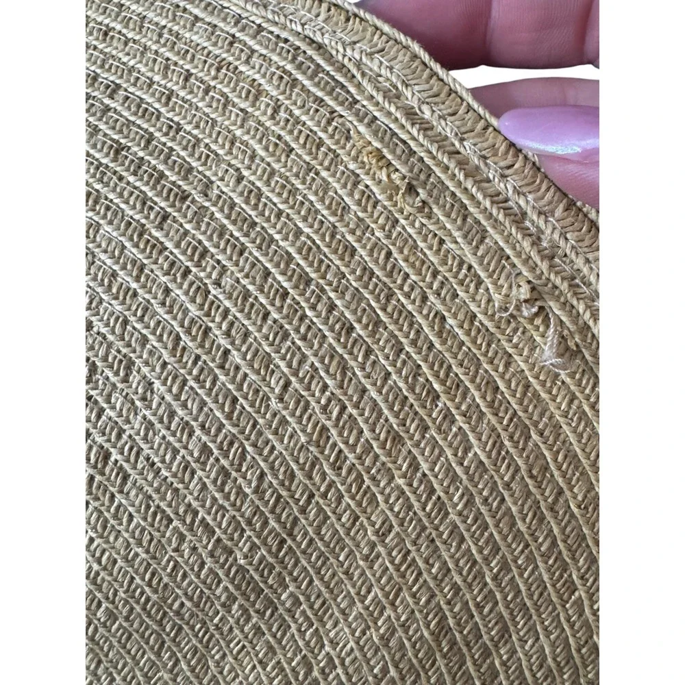 Sun N Sand Straw Sun Hat Tan Rainbow Pom Pom Palm Tree Charm Wide Brim Fedora